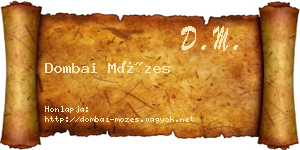 Dombai Mózes névjegykártya