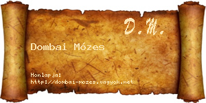 Dombai Mózes névjegykártya